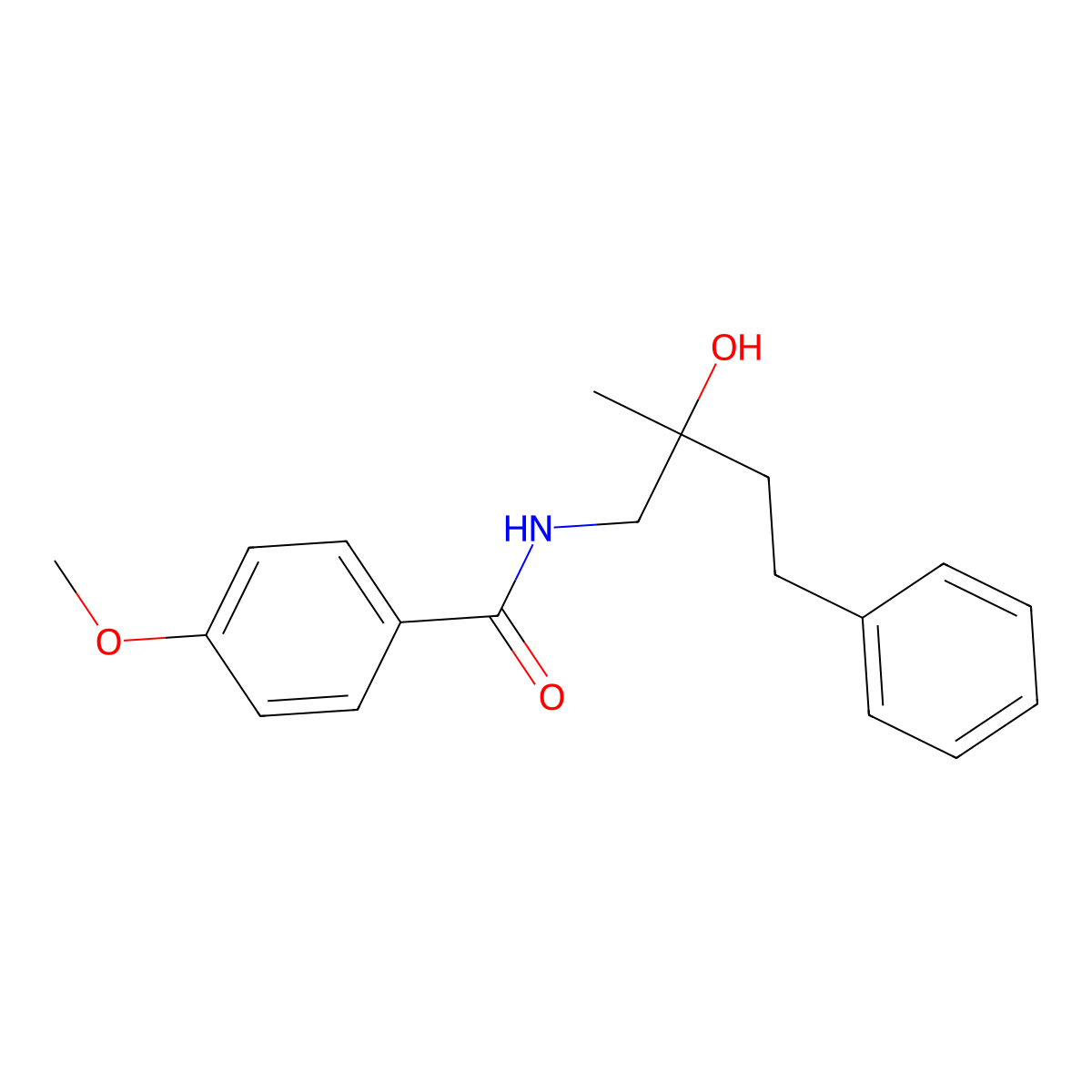 N-(2-hydroxy-2-methyl-4-phenylbutyl)-4-methoxybenzamide molecular structure, CAS 1286712-06-8