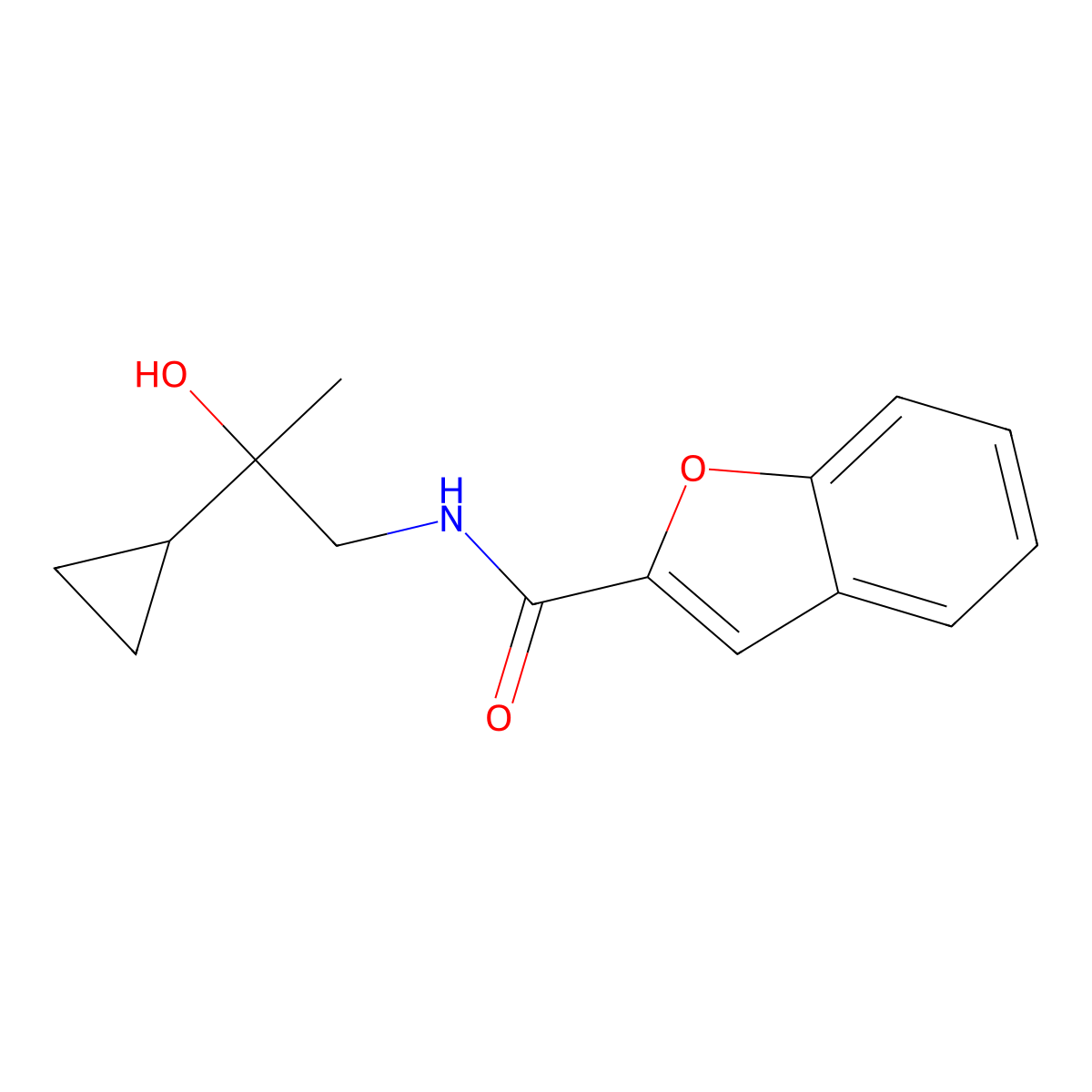 N-(2-cyclopropyl-2-hydroxypropyl)-1-benzofuran-2-carboxamide molecular structure, CAS 1286712-07-9