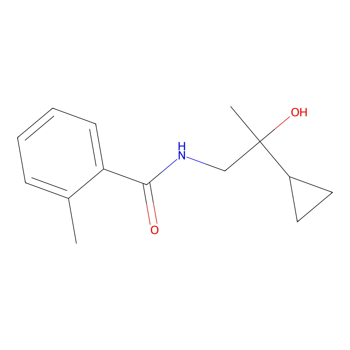 N-(2-cyclopropyl-2-hydroxypropyl)-2-methylbenzamide molecular structure, CAS 1286712-08-0