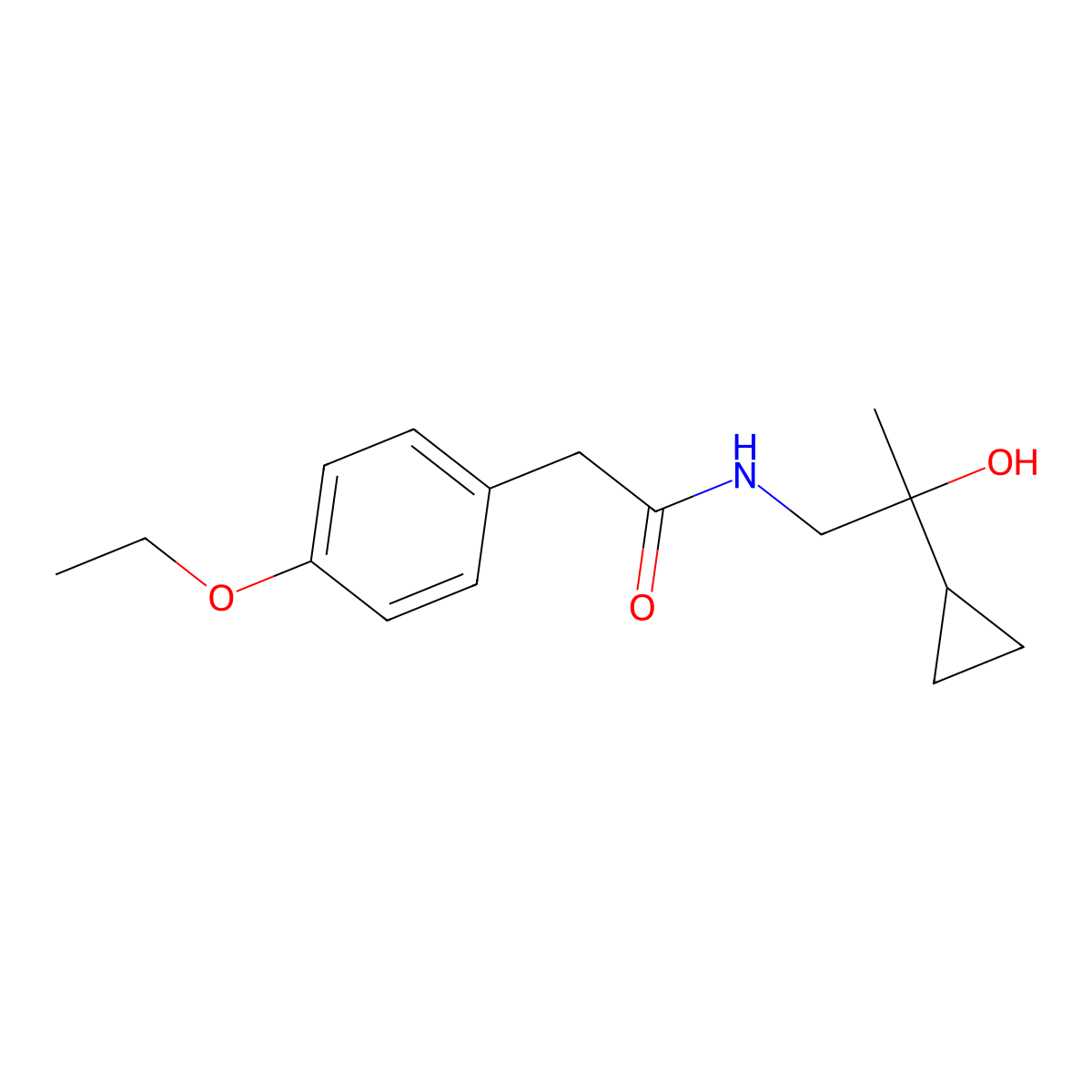 N-(2-cyclopropyl-2-hydroxypropyl)-2-(4-ethoxyphenyl)acetamide molecular structure, CAS 1286712-10-4