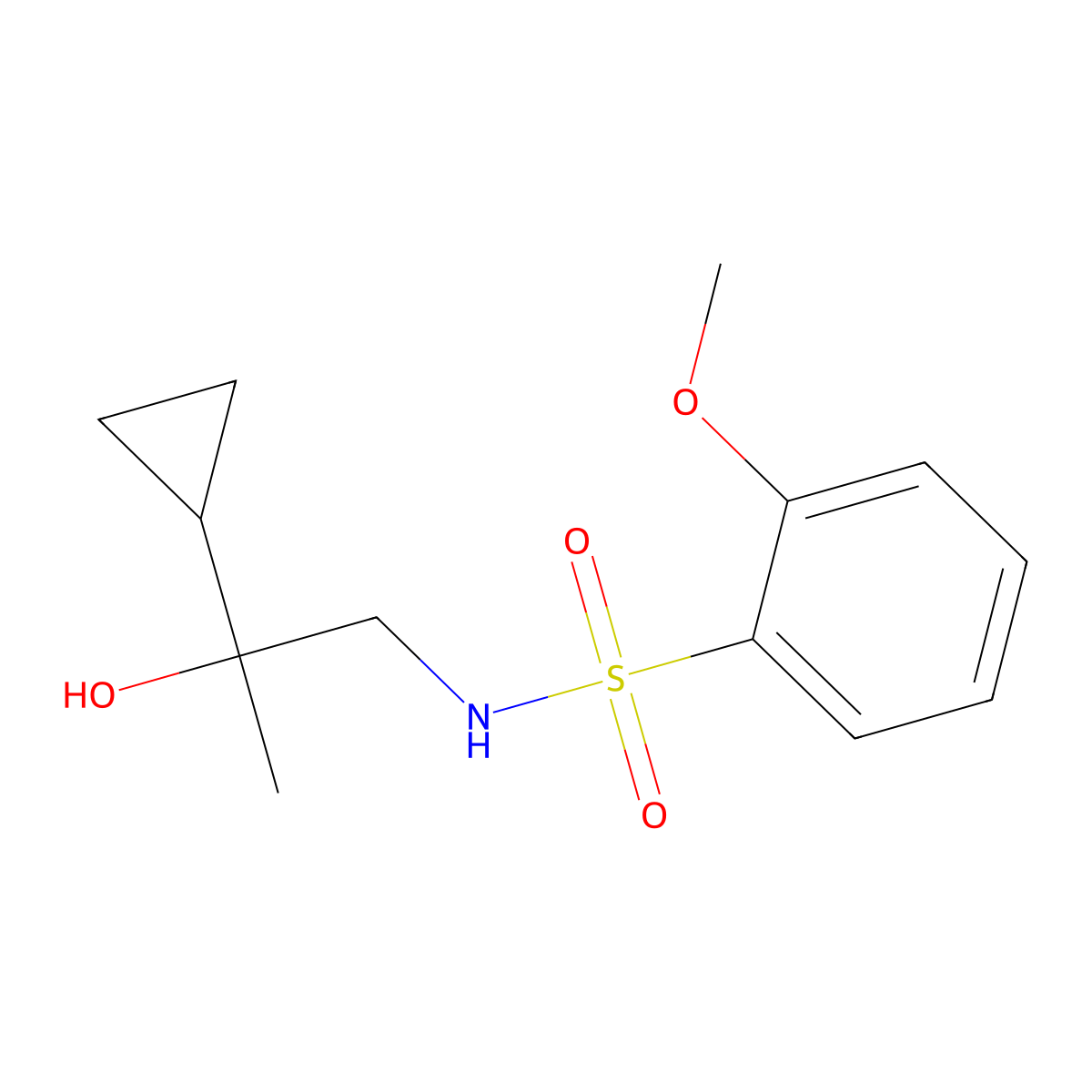 N-(2-cyclopropyl-2-hydroxypropyl)-2-methoxybenzenesulfonamide molecular structure, CAS 1286712-13-7