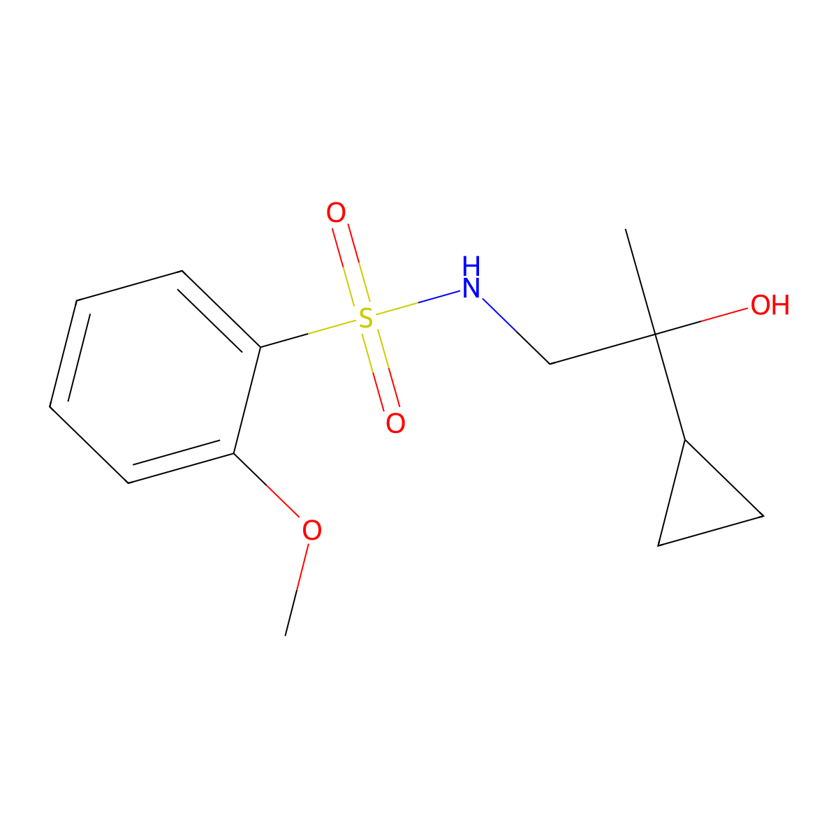N-(2-cyclopropyl-2-hydroxypropyl)-2-methoxybenzenesulfonamide molecular structure, CAS 1286712-13-7