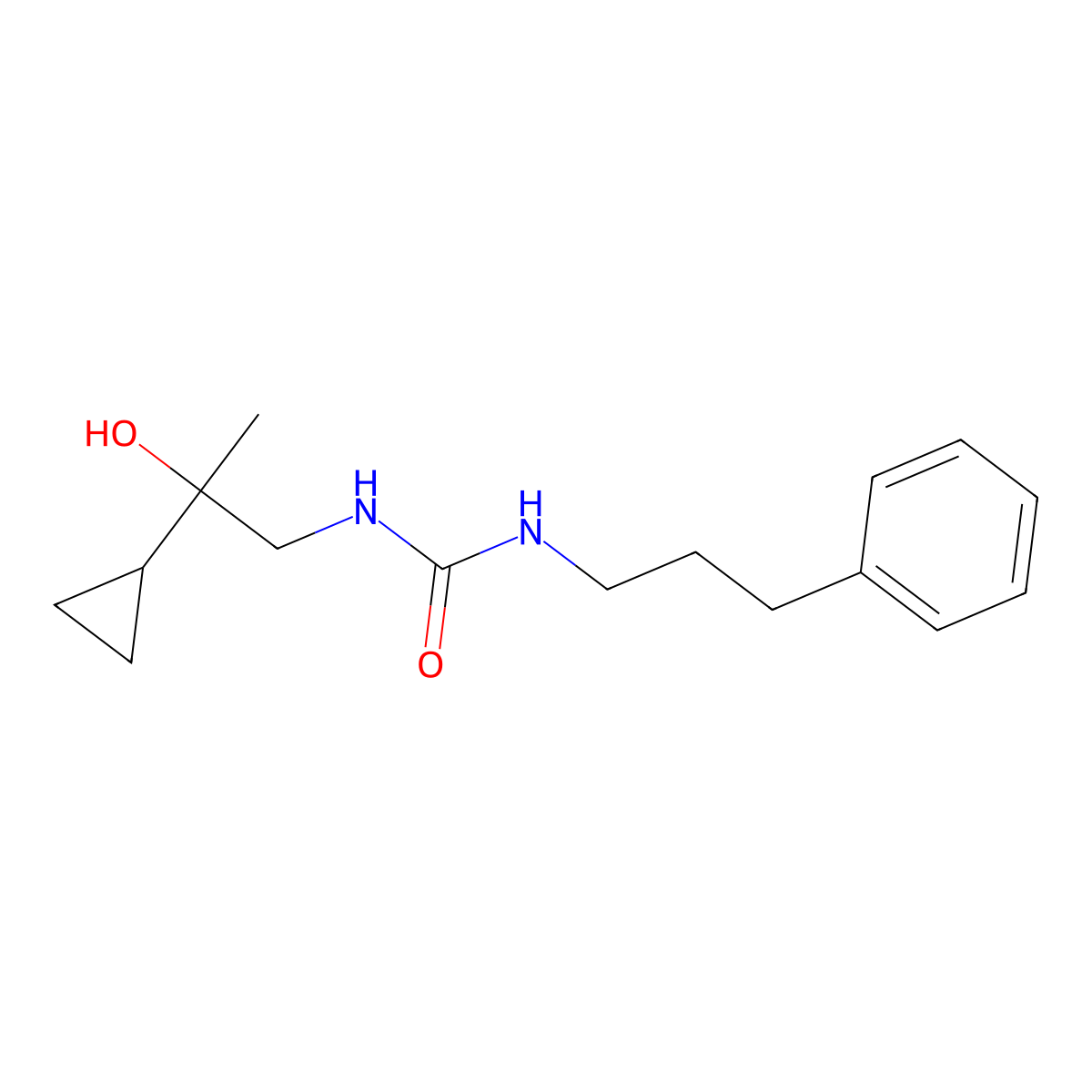 1-(2-Cyclopropyl-2-hydroxypropyl)-3-(3-phenylpropyl)urea molecular structure, CAS 1286712-16-0