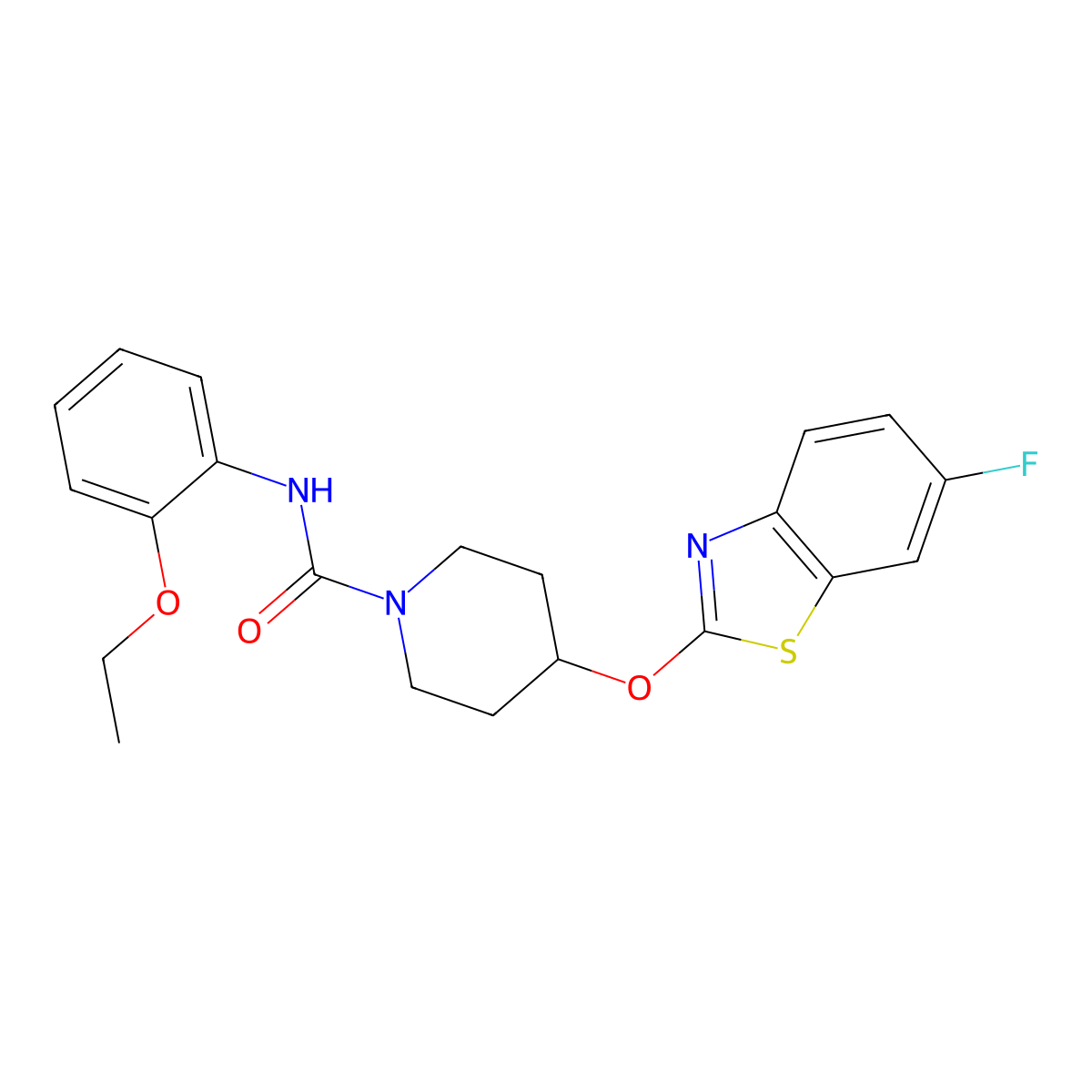 N-(2-ethoxyphenyl)-4-((6-fluorobenzo[d]thiazol-2-yl)oxy)piperidine-1-carboxamide molecular structure, CAS 1286712-21-7