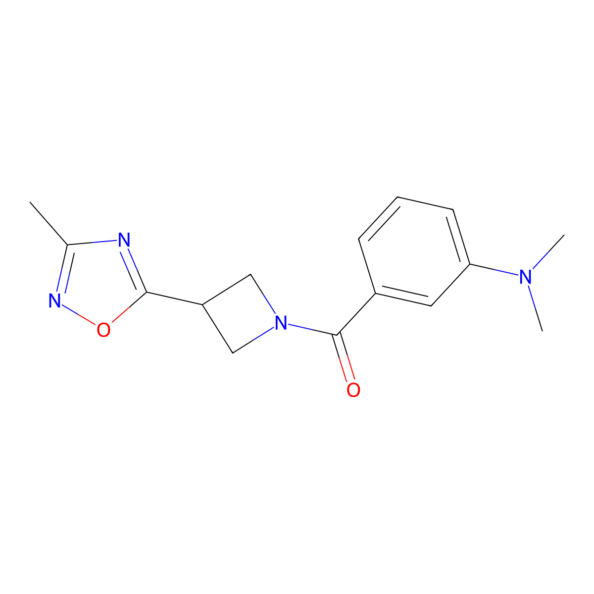 (3-(Dimethylamino)phenyl)(3-(3-methyl-1,2,4-oxadiazol-5-yl)azetidin-1-yl)methanone molecular structure, CAS 1286712-39-7