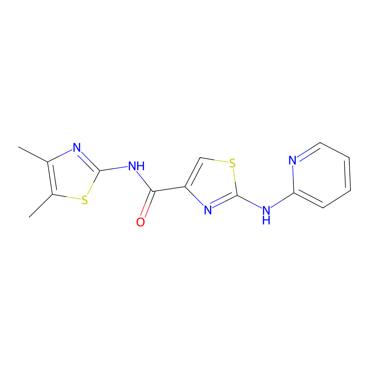 N-(4,5-dimethylthiazol-2-yl)-2-(pyridin-2-ylamino)thiazole-4-carboxamide molecular structure, CAS 1286712-44-4
