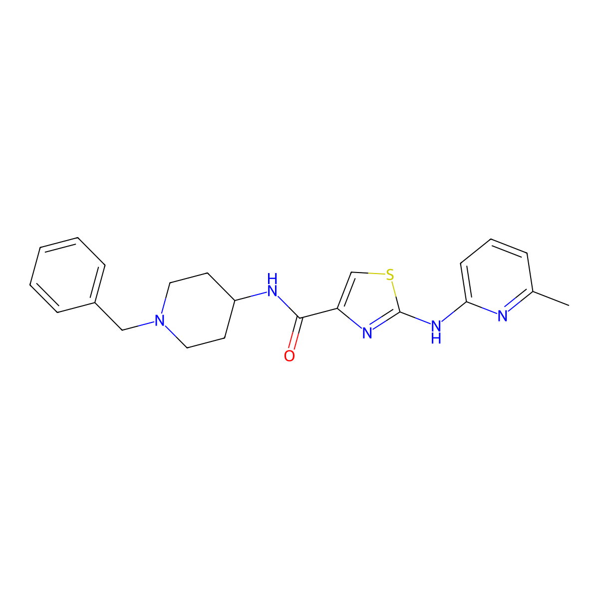 N-(1-benzylpiperidin-4-yl)-2-((6-methylpyridin-2-yl)amino)thiazole-4-carboxamide molecular structure, CAS 1286712-48-8