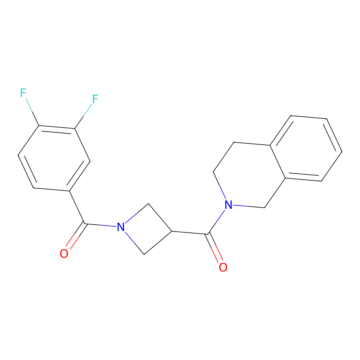 (1-(3,4-difluorobenzoyl)azetidin-3-yl)(3,4-dihydroisoquinolin-2(1H)-yl)methanone molecular structure, CAS 1286712-52-4