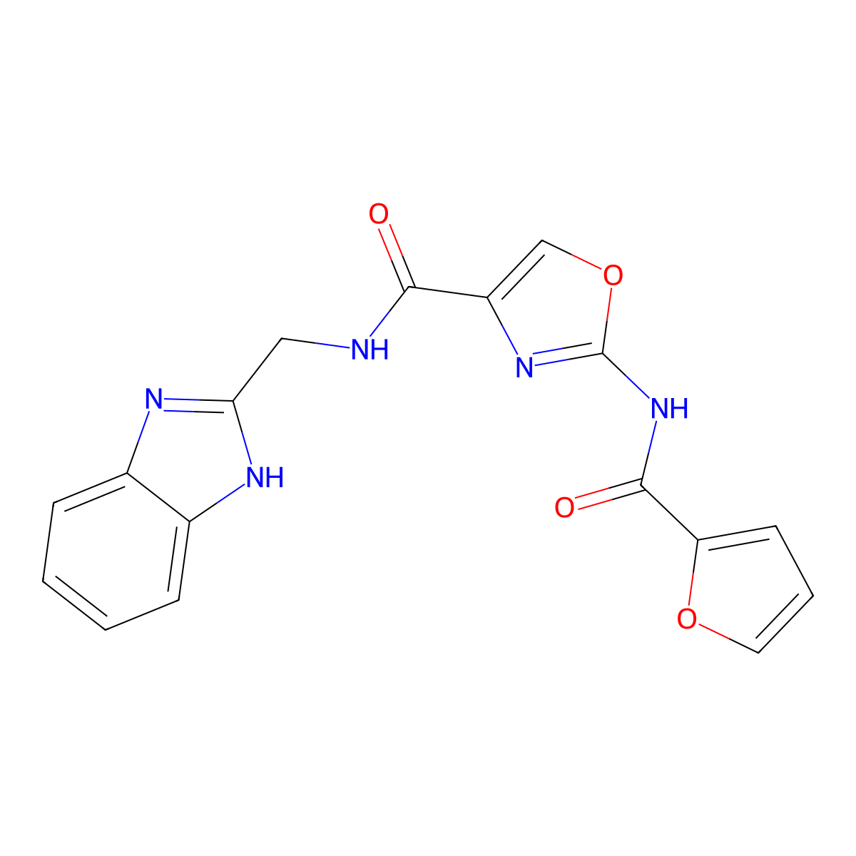 N-((1H-benzo[d]imidazol-2-yl)methyl)-2-(furan-2-carboxamido)oxazole-4-carboxamide molecular structure, CAS 1286712-61-5