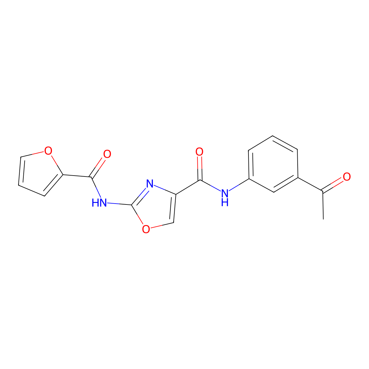 N-(3-acetylphenyl)-2-(furan-2-carboxamido)oxazole-4-carboxamide molecular structure, CAS 1286712-69-3