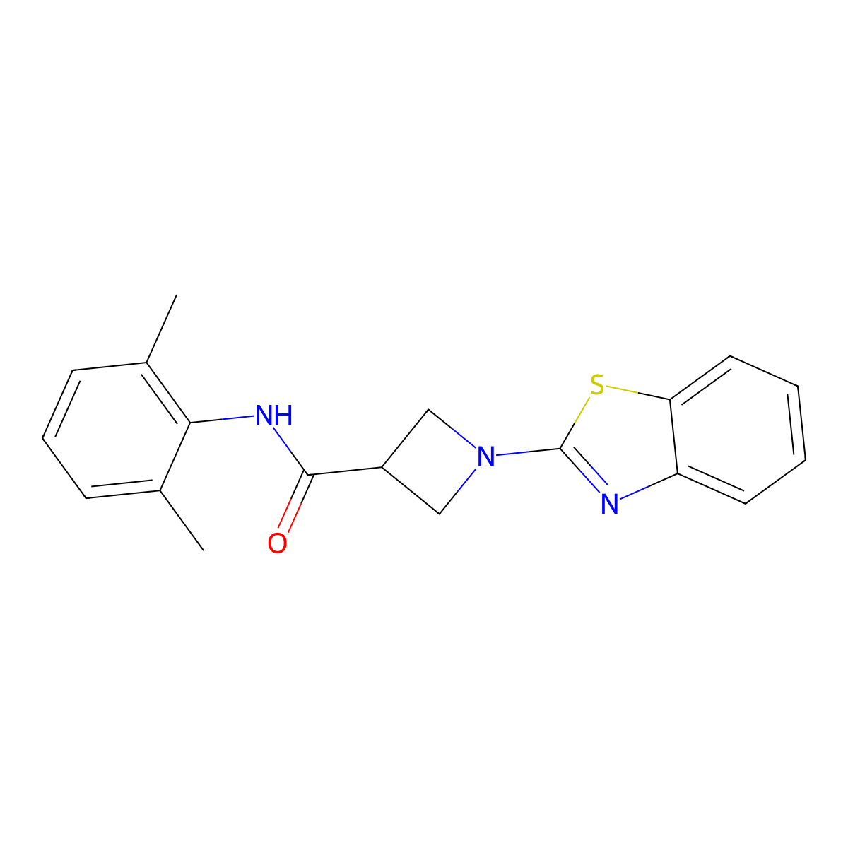 1-(benzo[d]thiazol-2-yl)-N-(2,6-dimethylphenyl)azetidine-3-carboxamide molecular structure, CAS 1286712-73-9