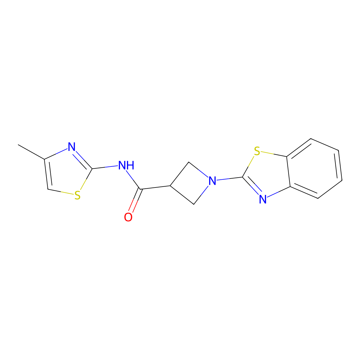 1-(benzo[d]thiazol-2-yl)-N-(4-methylthiazol-2-yl)azetidine-3-carboxamide molecular structure, CAS 1286712-76-2