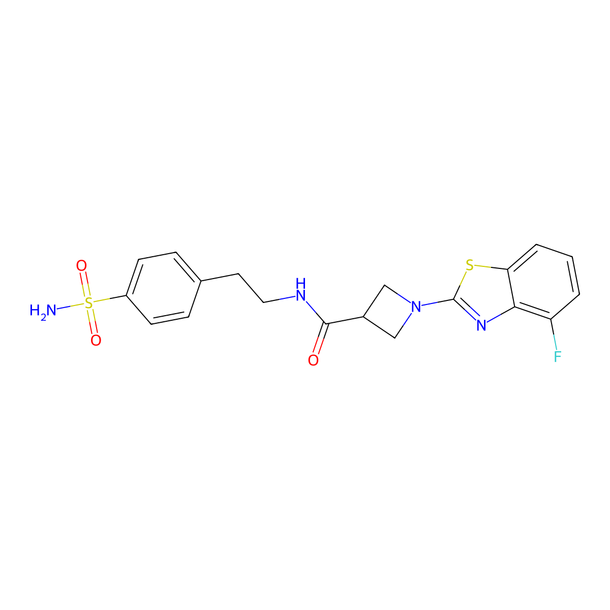 1-(4-fluorobenzo[d]thiazol-2-yl)-N-(4-sulfamoylphenethyl)azetidine-3-carboxamide molecular structure, CAS 1286712-78-4