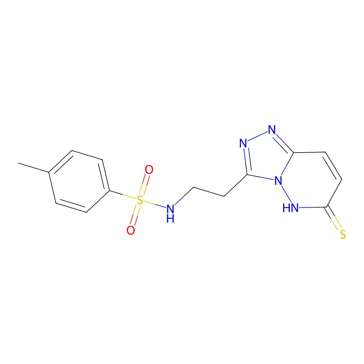 N-(2-(6-mercapto-[1,2,4]triazolo[4,3-b]pyridazin-3-yl)ethyl)-4-methylbenzenesulfonamide molecular structure, CAS 1286712-79-5