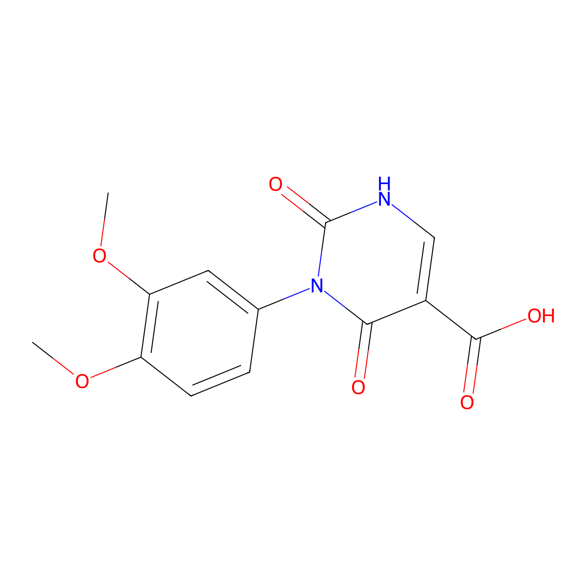 3-(3,4-Dimethoxyphenyl)-2,4-dioxo-1,2,3,4-tetrahydropyrimidine-5-carboxylic acid molecular structure, CAS 1286712-82-0