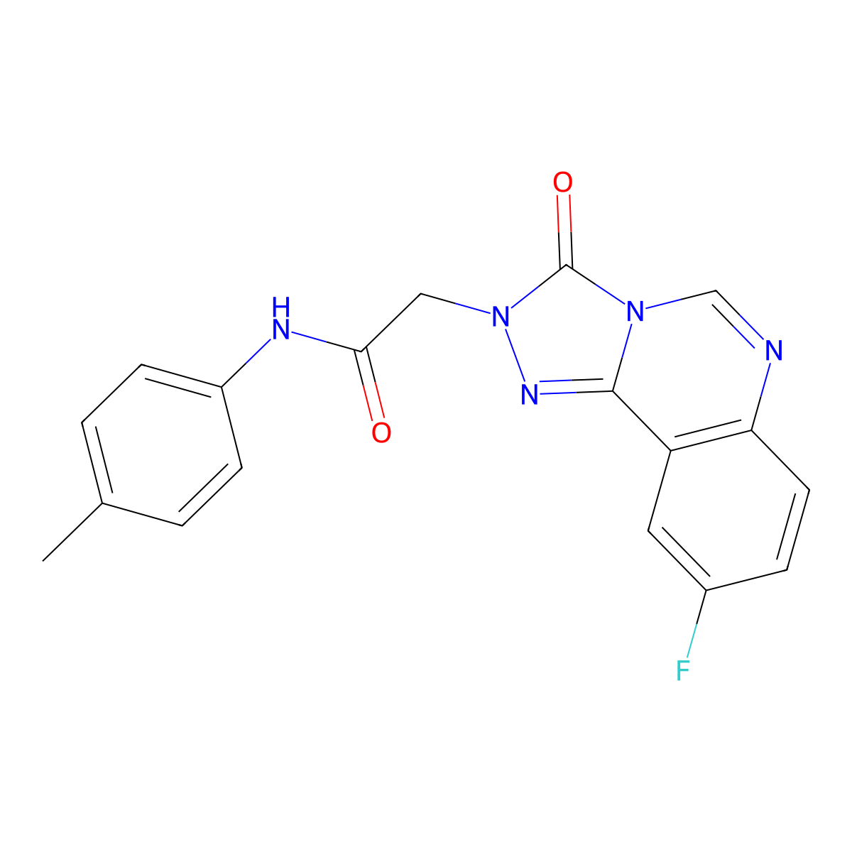 2-(9-fluoro-3-oxo-[1,2,4]triazolo[4,3-c]quinazolin-2(3H)-yl)-N-(p-tolyl)acetamide molecular structure, CAS 1286712-93-3