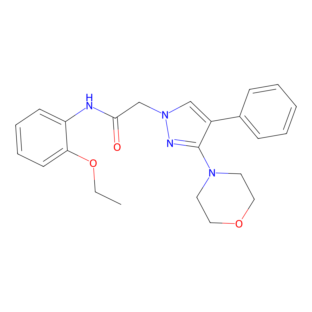 N-(2-ethoxyphenyl)-2-(3-morpholino-4-phenyl-1H-pyrazol-1-yl)acetamide molecular structure, CAS 1286713-00-5