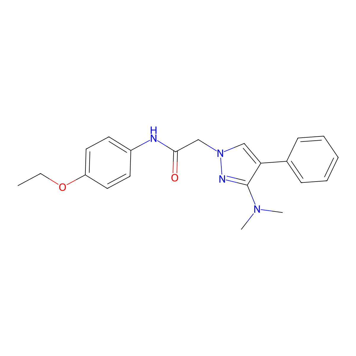 2-[3-(dimethylamino)-4-phenyl-1H-pyrazol-1-yl]-N-(4-ethoxyphenyl)acetamide molecular structure, CAS 1286713-07-2