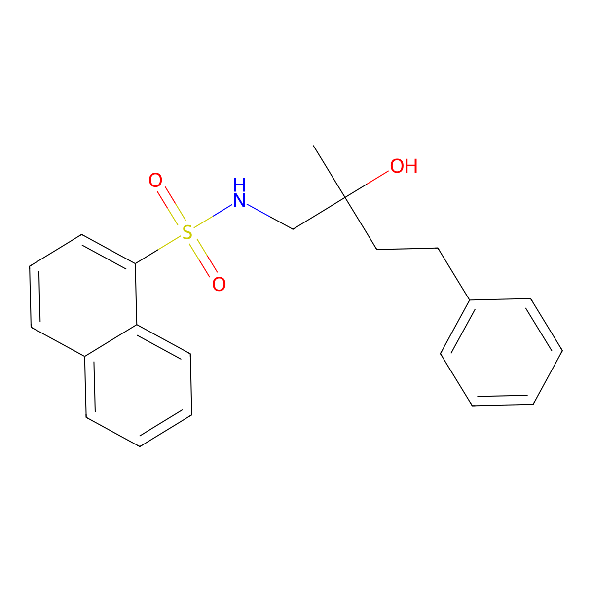 N-(2-hydroxy-2-methyl-4-phenylbutyl)naphthalene-1-sulfonamide molecular structure, CAS 1286713-21-0