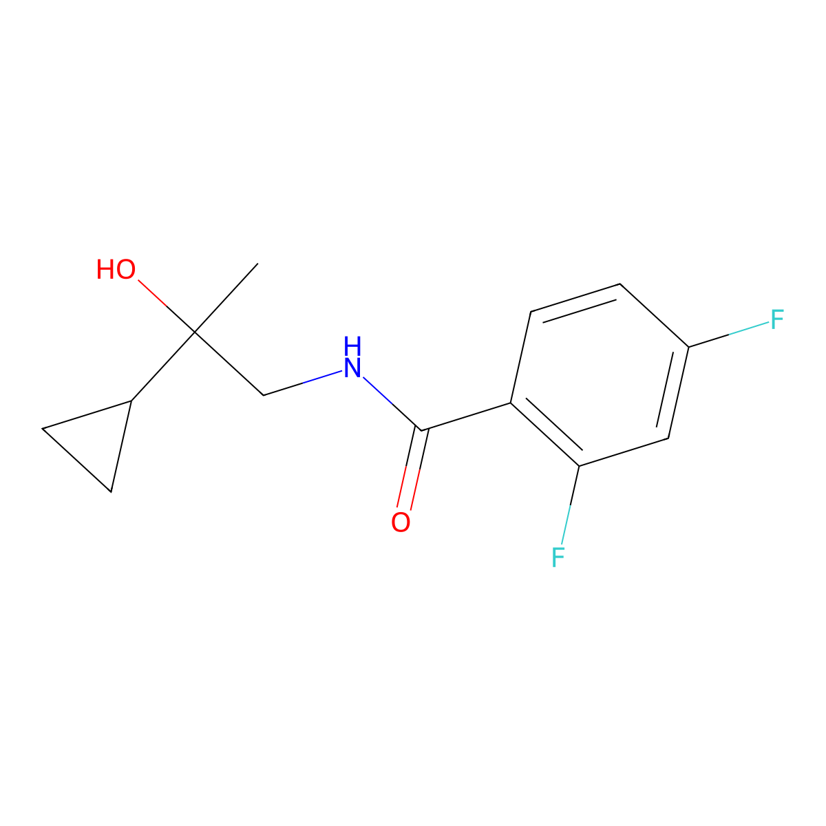 N-(2-cyclopropyl-2-hydroxypropyl)-2,4-difluorobenzamide molecular structure, CAS 1286713-30-1