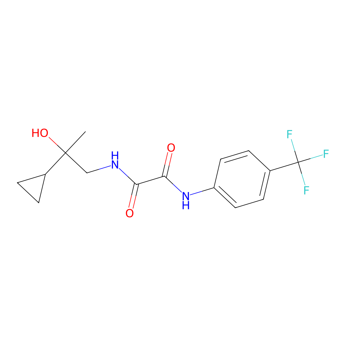 N1-(2-cyclopropyl-2-hydroxypropyl)-N2-(4-(trifluoromethyl)phenyl)oxalamide molecular structure, CAS 1286713-40-3