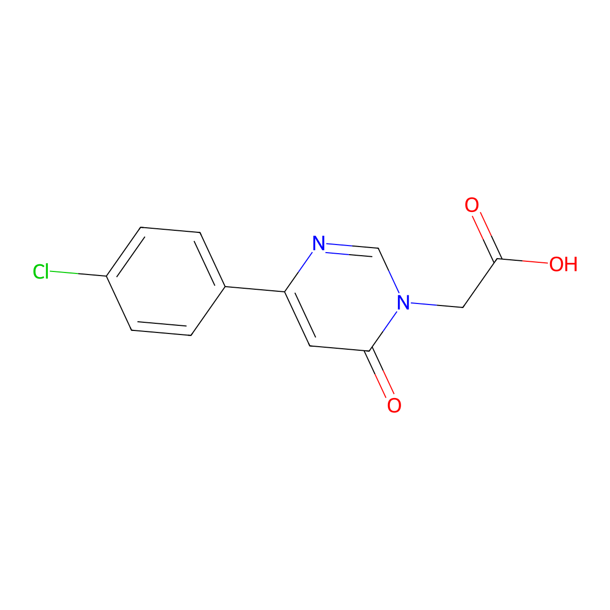 2-(4-(4-chlorophenyl)-6-oxopyrimidin-1(6H)-yl)acetic acid molecular structure, CAS 1286713-47-0