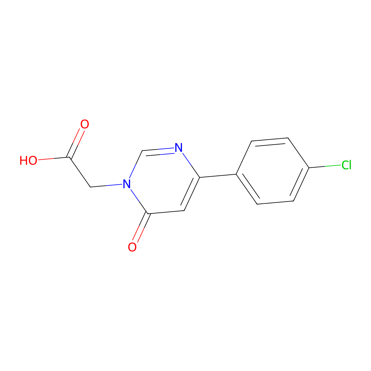 2-(4-(4-chlorophenyl)-6-oxopyrimidin-1(6H)-yl)acetic acid molecular structure, CAS 1286713-47-0