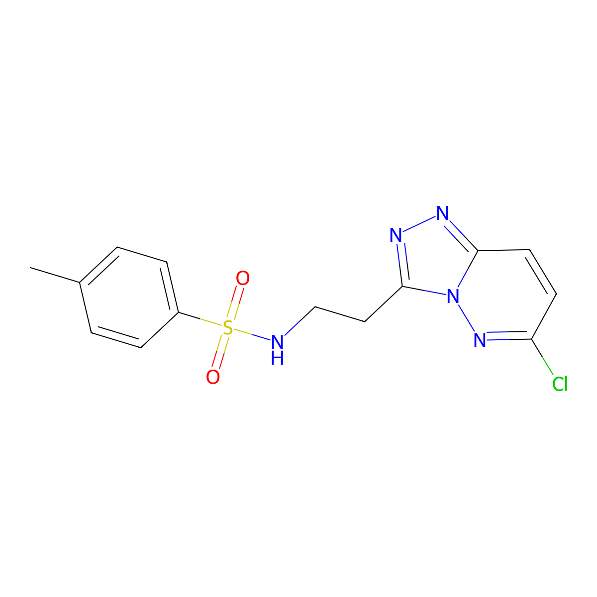 N-(2-(6-chloro-[1,2,4]triazolo[4,3-b]pyridazin-3-yl)ethyl)-4-methylbenzenesulfonamide molecular structure, CAS 1286713-48-1