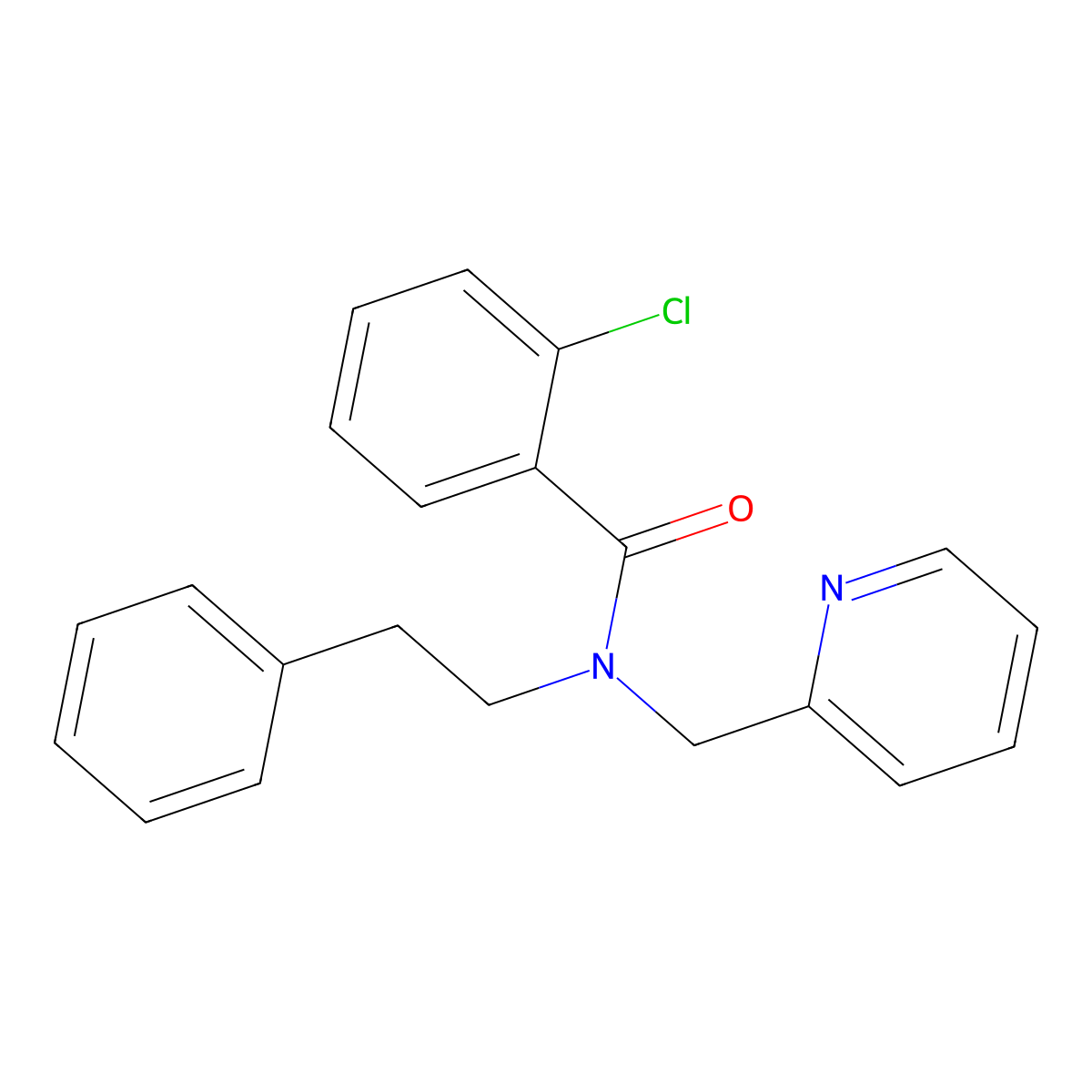 2-chloro-N-phenethyl-N-(pyridin-2-ylmethyl)benzamide molecular structure, CAS 1286713-53-8