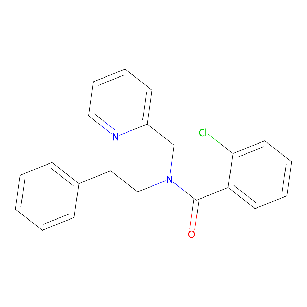 2-chloro-N-phenethyl-N-(pyridin-2-ylmethyl)benzamide molecular structure, CAS 1286713-53-8