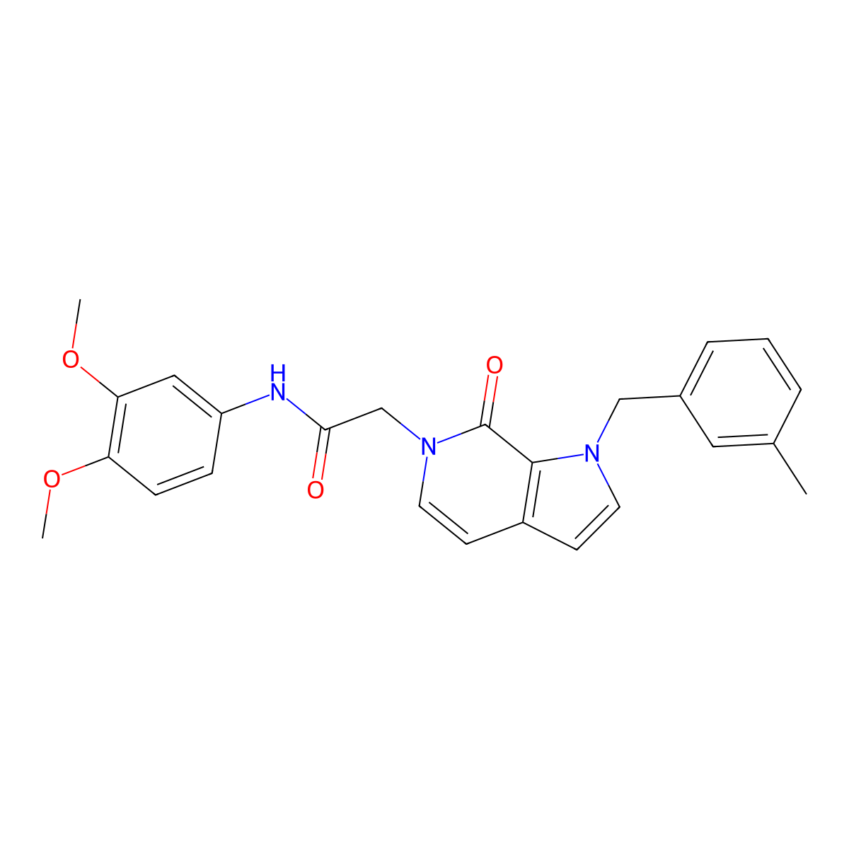 N-(3,4-dimethoxyphenyl)-2-{1-[(3-methylphenyl)methyl]-7-oxo-1H,6H,7H-pyrrolo[2,3-c]pyridin-6-yl}acetamide molecular structure, CAS 1286713-57-2