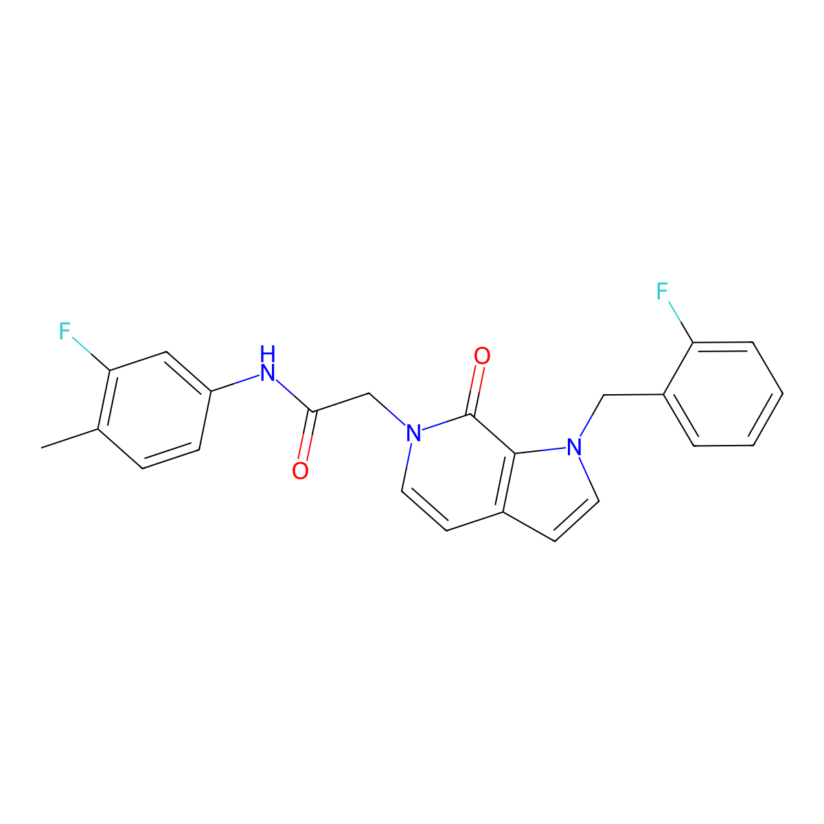 N-(3-fluoro-4-methylphenyl)-2-{1-[(2-fluorophenyl)methyl]-7-oxo-1H,6H,7H-pyrrolo[2,3-c]pyridin-6-yl}acetamide molecular structure, CAS 1286713-60-7