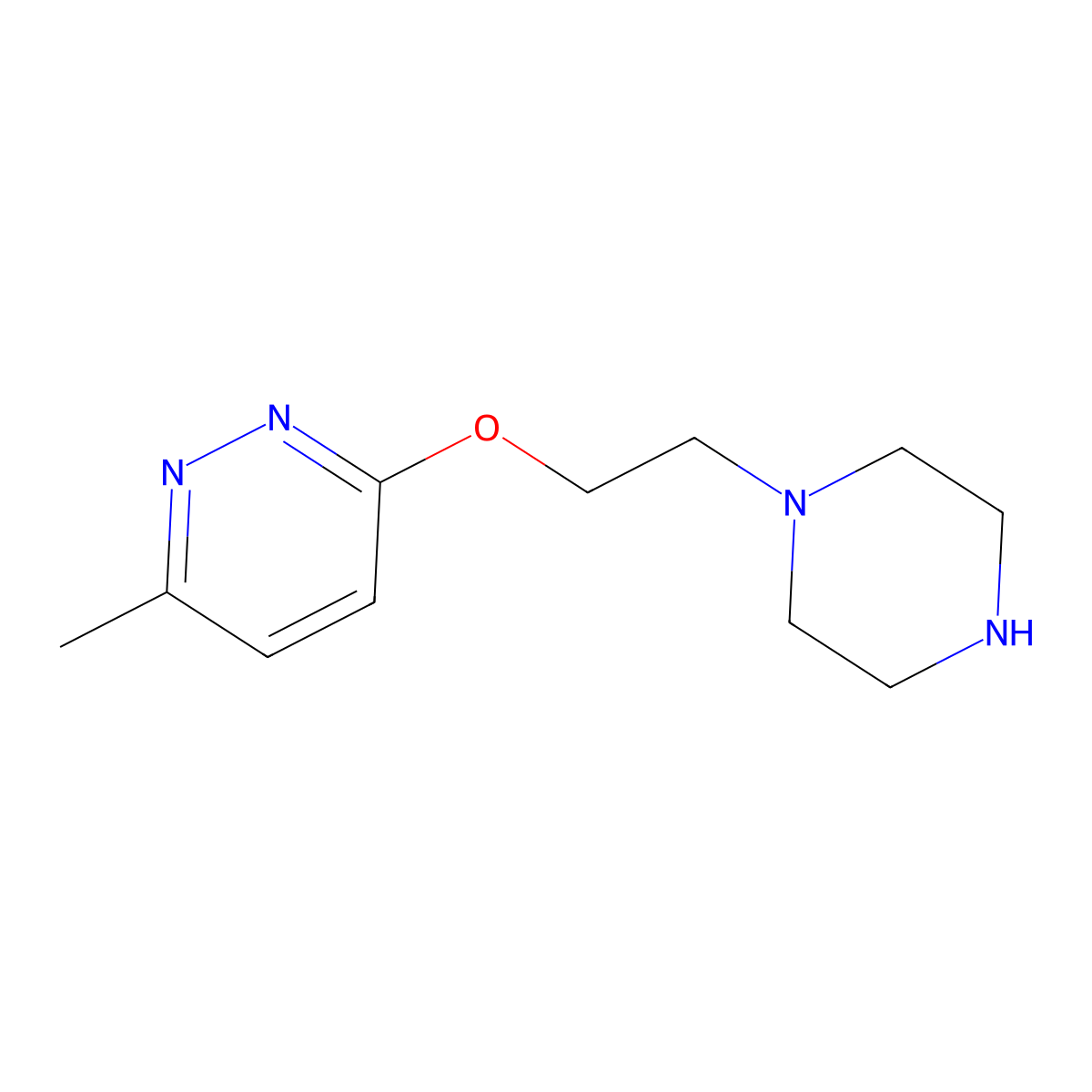 3-Methyl-6-(2-piperazin-1-ylethoxy)pyridazine molecular structure, CAS 1286713-87-8