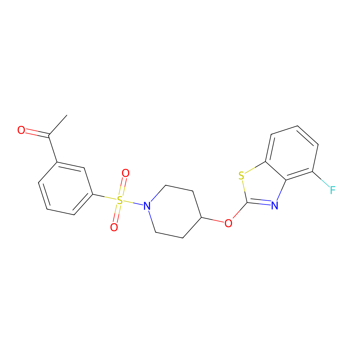 1-(3-((4-((4-Fluorobenzo[d]thiazol-2-yl)oxy)piperidin-1-yl)sulfonyl)phenyl)ethanone molecular structure, CAS 1286713-88-9