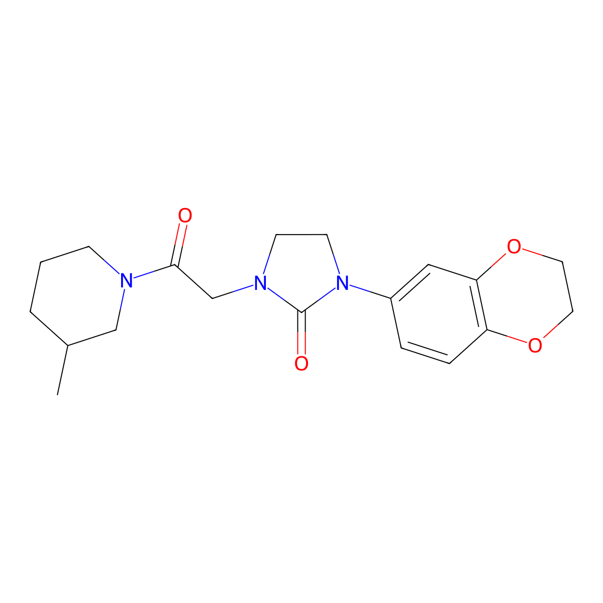 1-(2,3-Dihydro-1,4-benzodioxin-6-yl)-3-[2-(3-methylpiperidin-1-yl)-2-oxoethyl]imidazolidin-2-one molecular structure, CAS 1286713-95-8