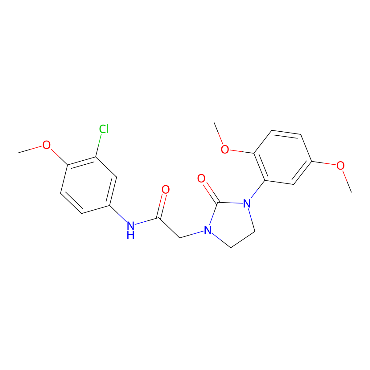 N-(3-chloro-4-methoxyphenyl)-2-[3-(2,5-dimethoxyphenyl)-2-oxoimidazolidin-1-yl]acetamide molecular structure, CAS 1286714-12-2