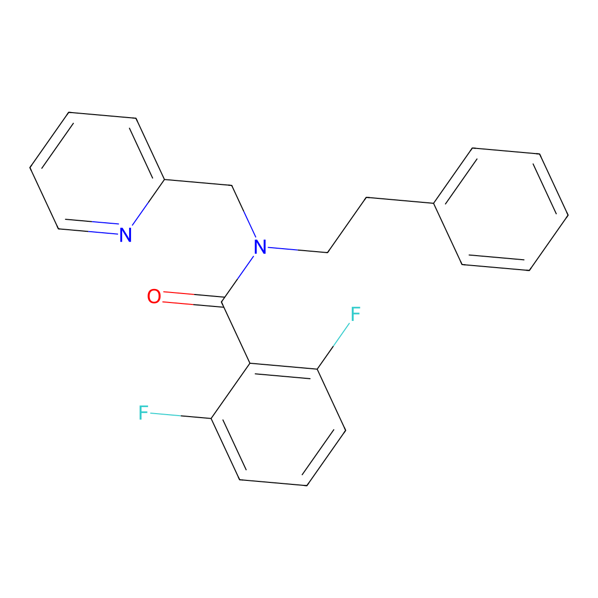 2,6-difluoro-N-phenethyl-N-(pyridin-2-ylmethyl)benzamide molecular structure, CAS 1286714-16-6