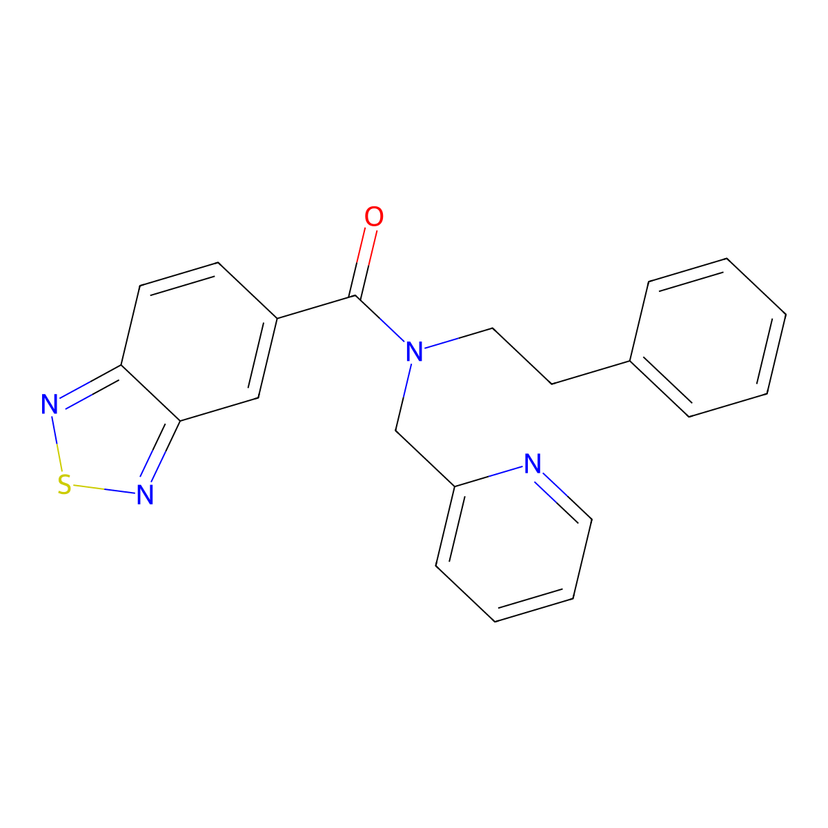 N-phenethyl-N-(pyridin-2-ylmethyl)benzo[c][1,2,5]thiadiazole-5-carboxamide molecular structure, CAS 1286714-18-8
