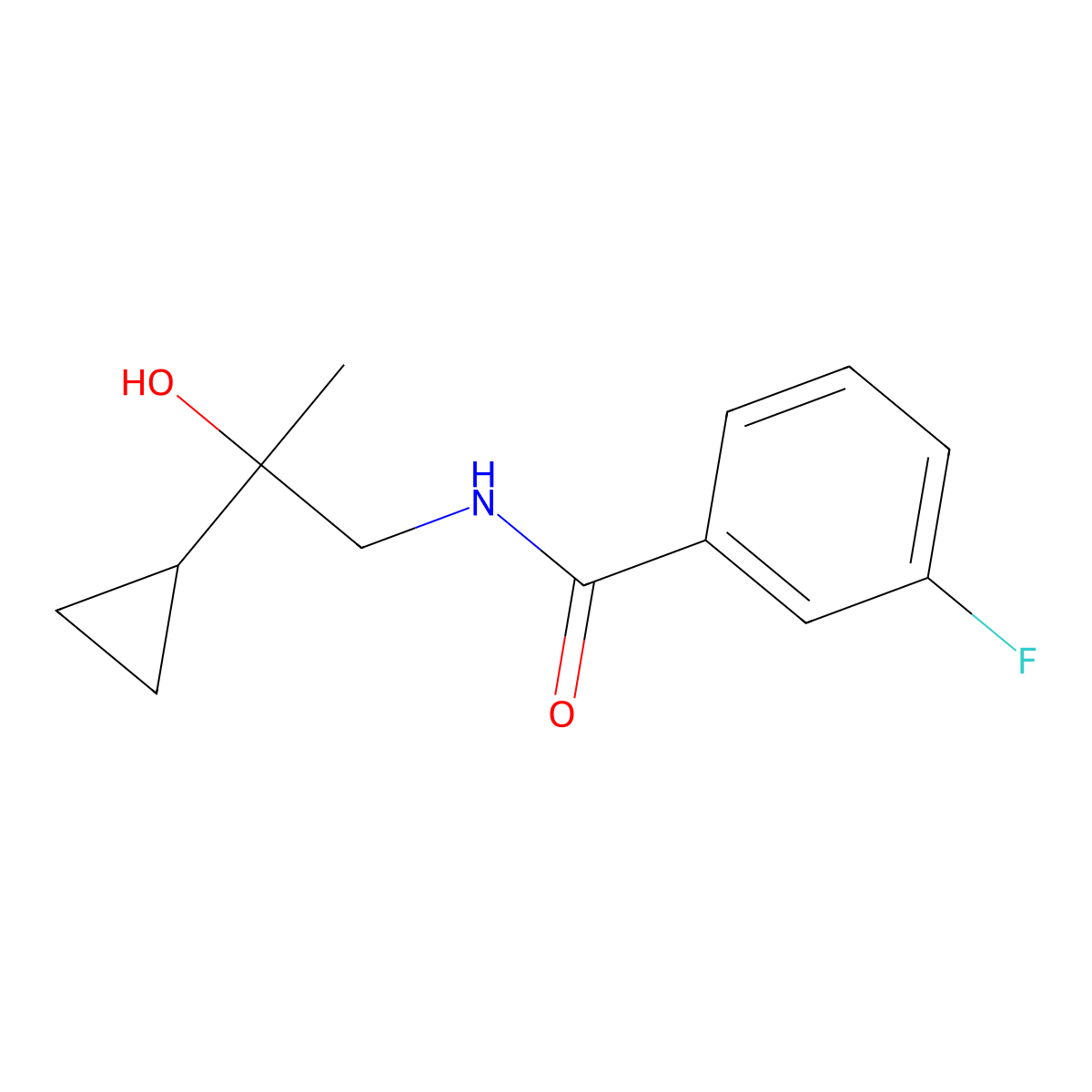 N-(2-cyclopropyl-2-hydroxypropyl)-3-fluorobenzamide molecular structure, CAS 1286714-36-0