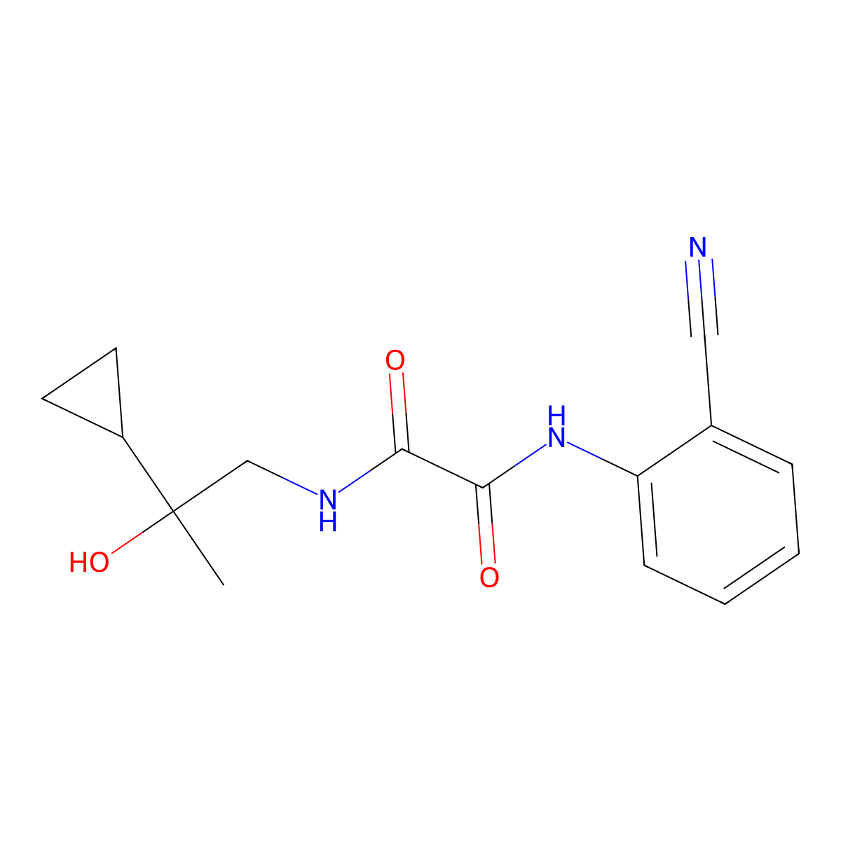 N1-(2-cyanophenyl)-N2-(2-cyclopropyl-2-hydroxypropyl)oxalamide molecular structure, CAS 1286714-42-8