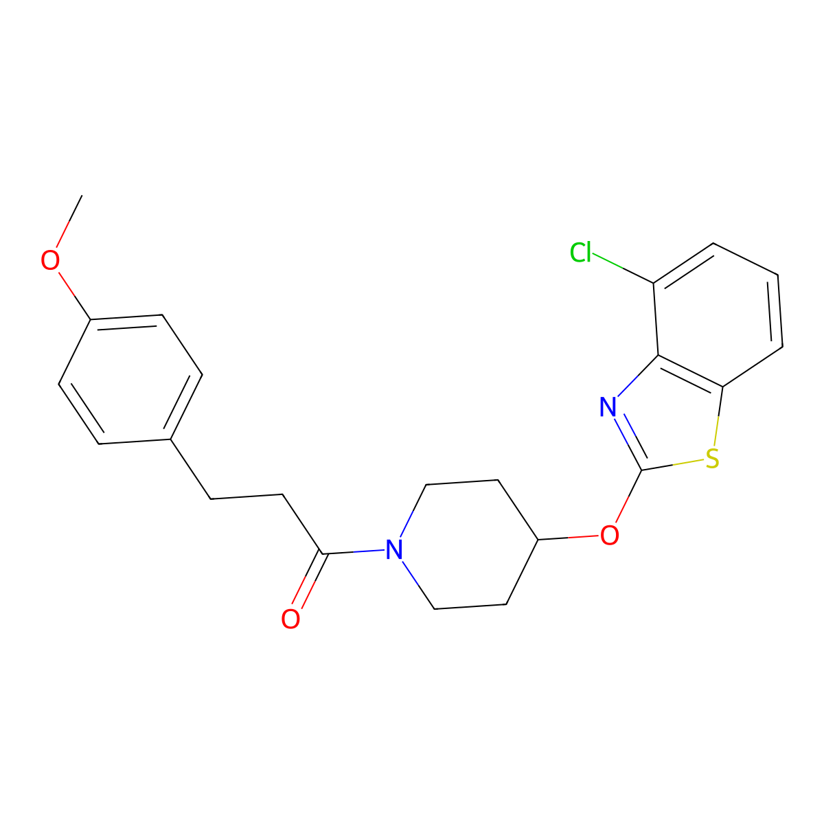 1-(4-((4-Chlorobenzo[d]thiazol-2-yl)oxy)piperidin-1-yl)-3-(4-methoxyphenyl)propan-1-one molecular structure, CAS 1286714-46-2