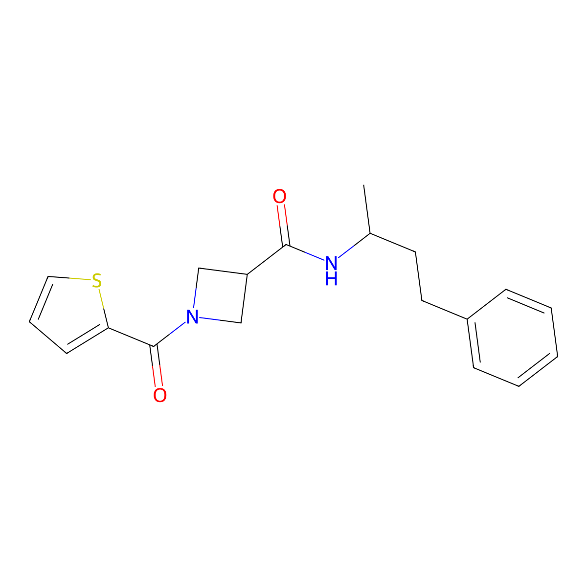 N-(4-phenylbutan-2-yl)-1-(thiophene-2-carbonyl)azetidine-3-carboxamide molecular structure, CAS 1286714-62-2
