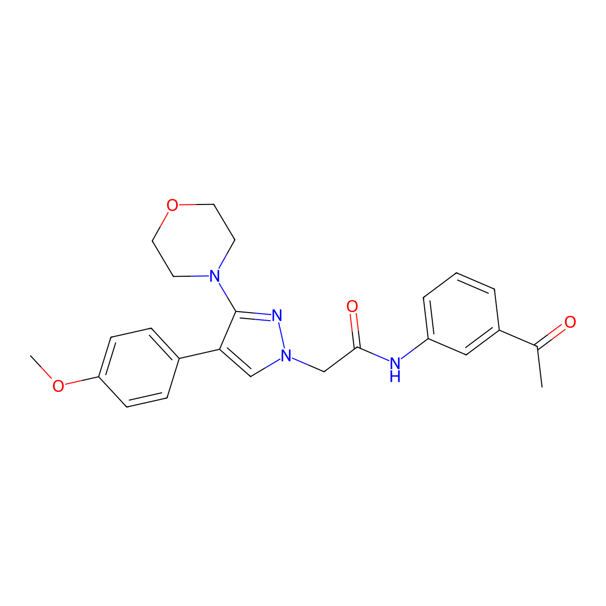 N-(3-acetylphenyl)-2-(4-(4-methoxyphenyl)-3-morpholino-1H-pyrazol-1-yl)acetamide molecular structure, CAS 1286714-68-8
