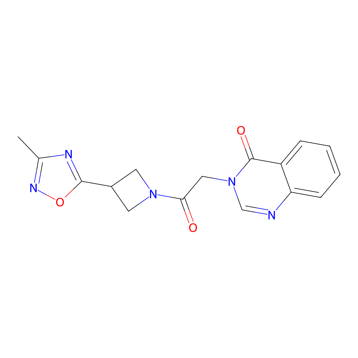 3-(2-(3-(3-methyl-1,2,4-oxadiazol-5-yl)azetidin-1-yl)-2-oxoethyl)quinazolin-4(3H)-one molecular structure, CAS 1286714-80-4