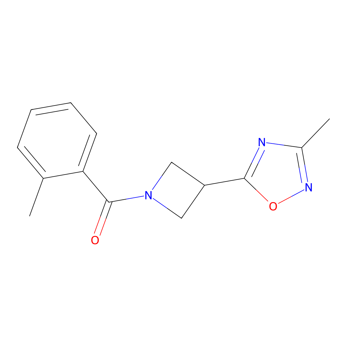 (3-(3-Methyl-1,2,4-oxadiazol-5-yl)azetidin-1-yl)(o-tolyl)methanone molecular structure, CAS 1286714-83-7