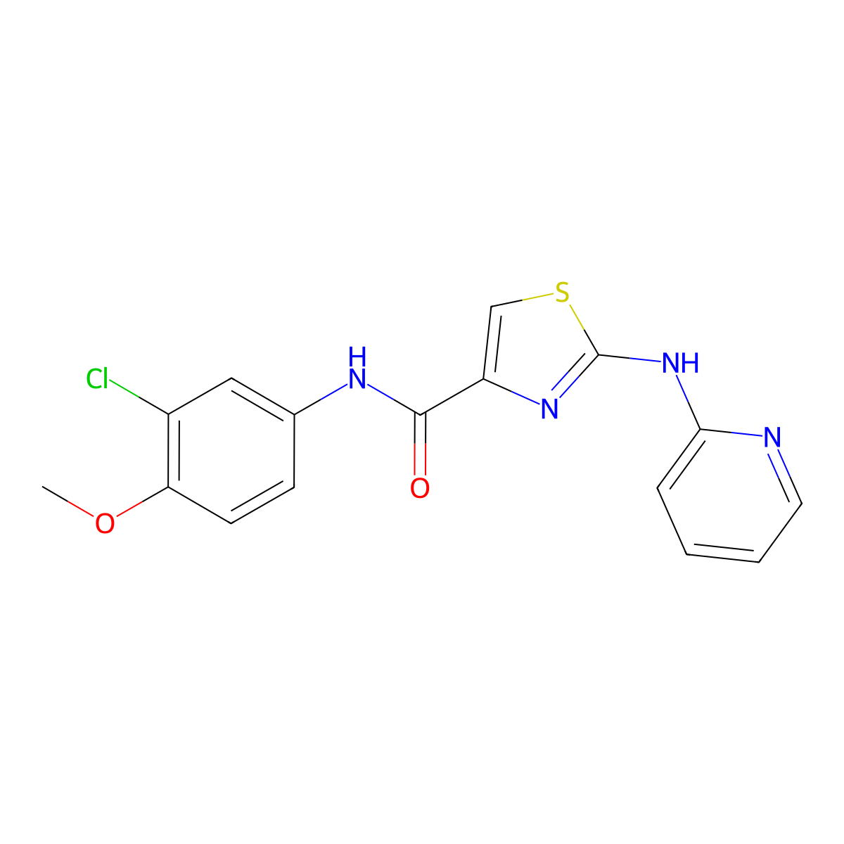 N-(3-chloro-4-methoxyphenyl)-2-(pyridin-2-ylamino)thiazole-4-carboxamide molecular structure, CAS 1286714-89-3