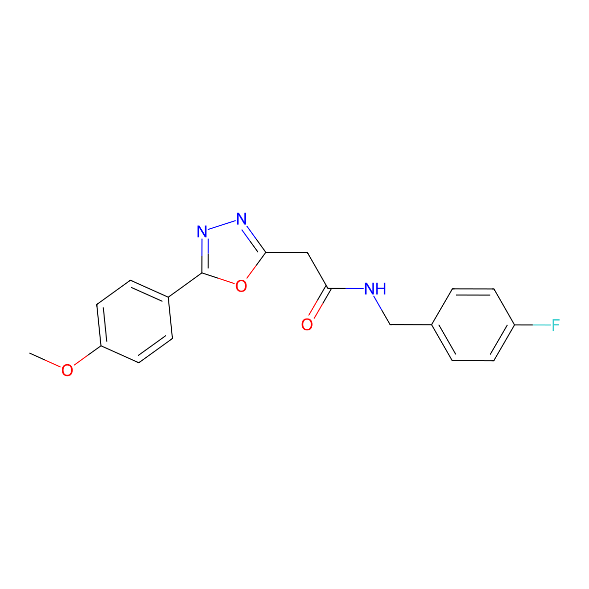 N-(4-fluorobenzyl)-2-(5-(4-methoxyphenyl)-1,3,4-oxadiazol-2-yl)acetamide molecular structure, CAS 1286716-81-1