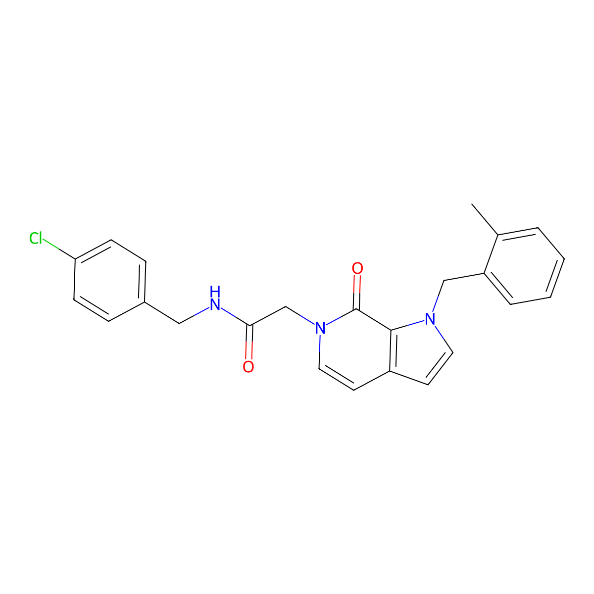 N-[(4-chlorophenyl)methyl]-2-{1-[(2-methylphenyl)methyl]-7-oxo-1H,6H,7H-pyrrolo[2,3-c]pyridin-6-yl}acetamide molecular structure, CAS 1286716-89-9