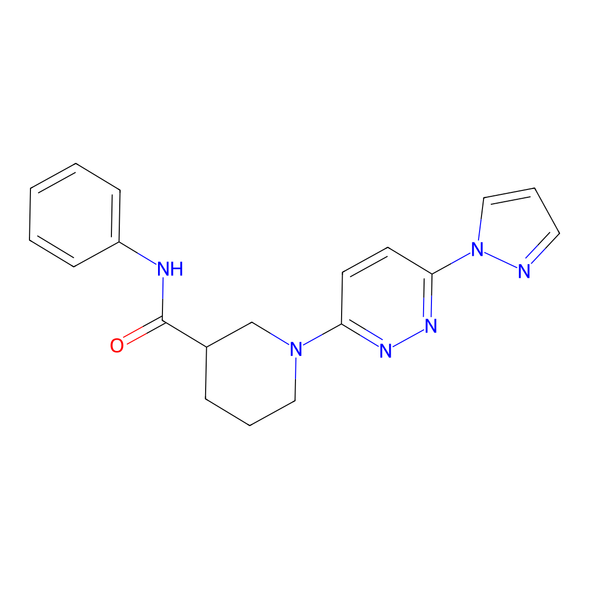1-(6-(1H-pyrazol-1-yl)pyridazin-3-yl)-N-phenylpiperidine-3-carboxamide molecular structure, CAS 1286716-92-4