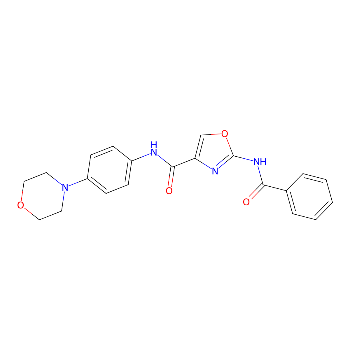 2-benzamido-N-(4-morpholinophenyl)oxazole-4-carboxamide molecular structure, CAS 1286716-96-8